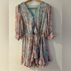 Sienna Sky Elegant Paisley Print Dress